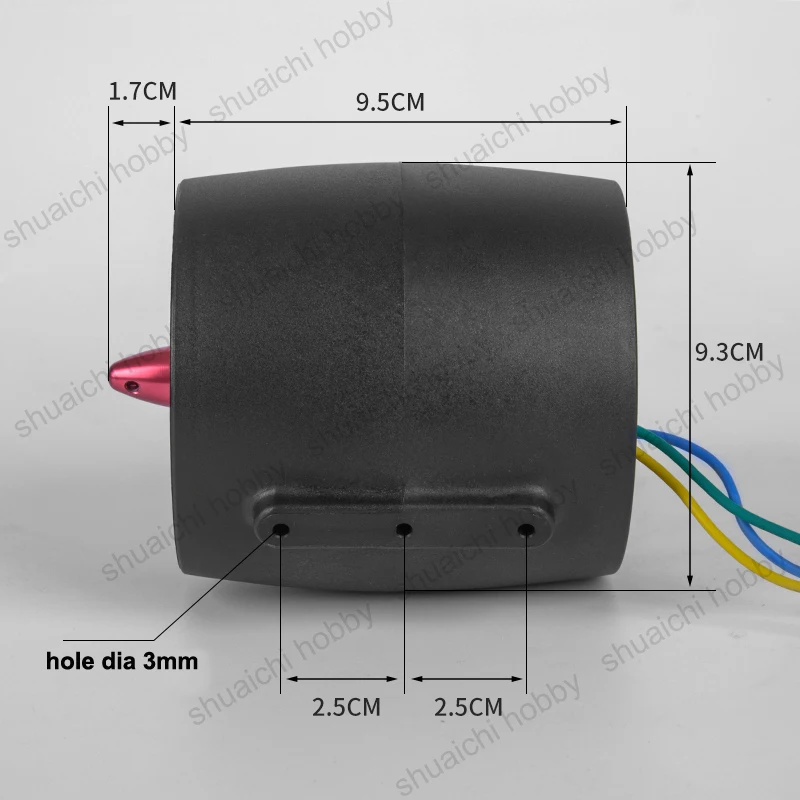 Propulsor submarino 3S-6S 11,1 V-25,2 V ROV 3547-320KV Motor sin escobillas con rodamiento de acero inoxidable RC cebo barco Trawler Propulsor