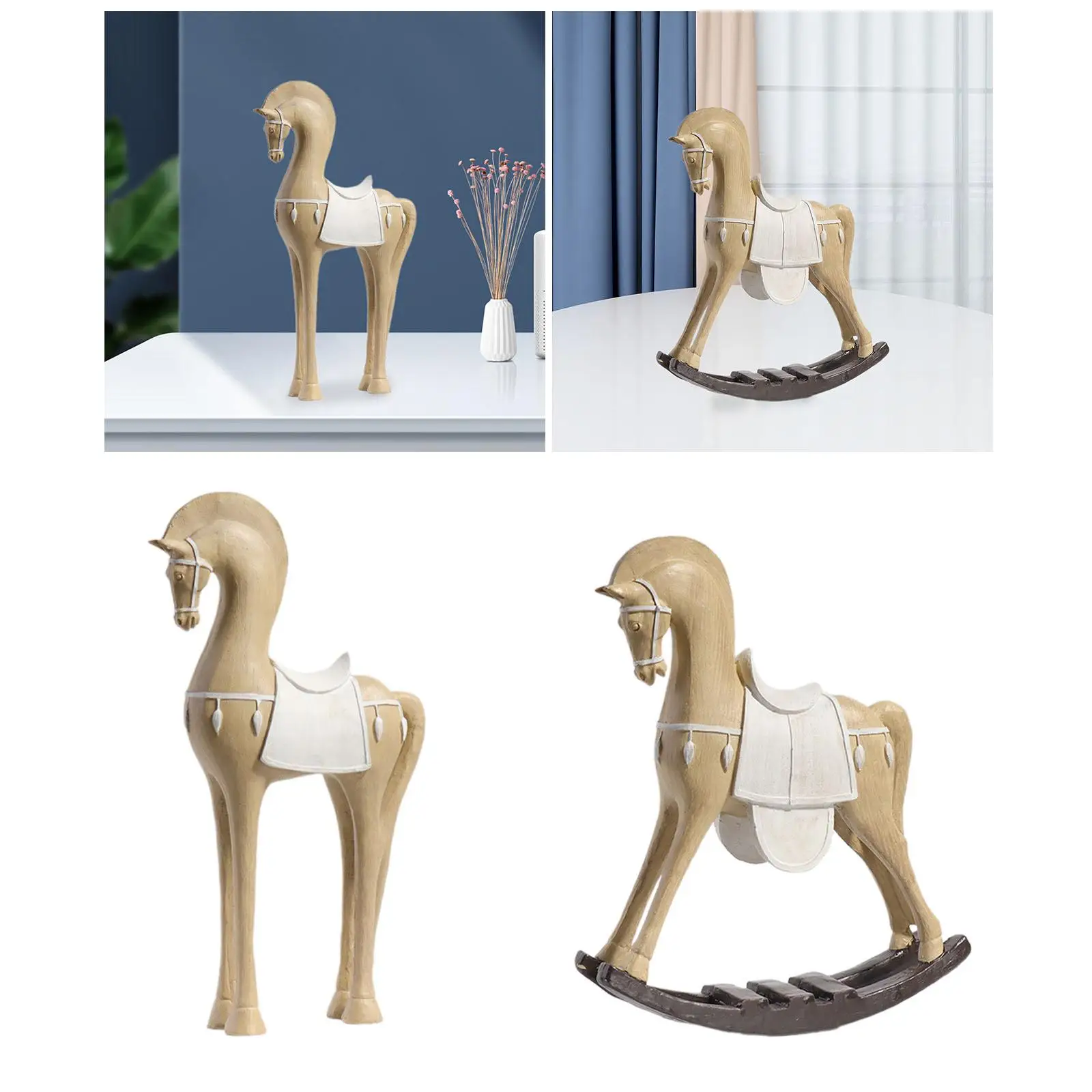 Horse Sculpture Desktop Bookshelf TV Stand Indoor Household Elegant Enhance Atmosphere Horse Decoration Resin Horse Sculptures