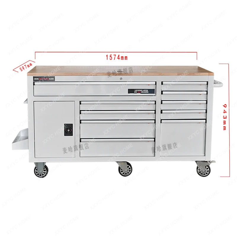 JJThickened Heavy-duty Toolbox Workshop Auto Repair Multi-function Trolley 62-inch Mobile Workbench