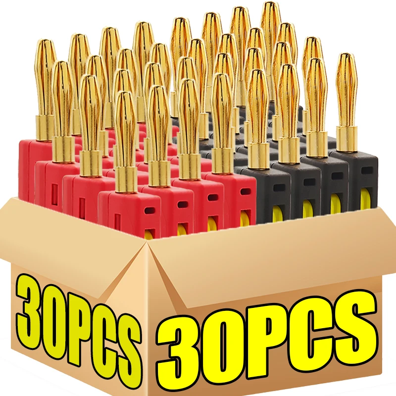 

4mm 32A No Solder Banana Plug Quick Wiring Plugs Copper Audio Music Speaker Connectors Home Appliance DIY Connection Terminals