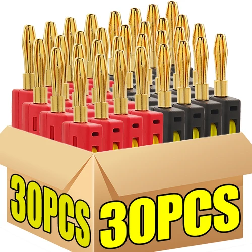 Conectores de altavoz de música y Audio de cobre, conector Banana sin soldadura, terminales de conexión DIY para electrodomésticos, 4mm, 32A