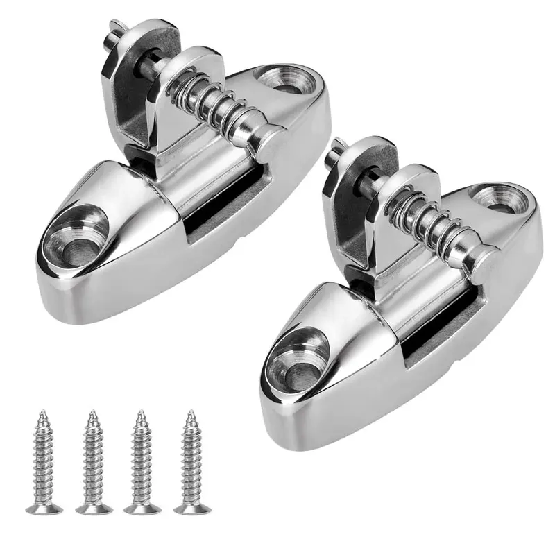 

2 Pcs Boat Bimini Top Fitting Deck Swivel Hinge Hardware Mount 316 Stainless Steel with Screws