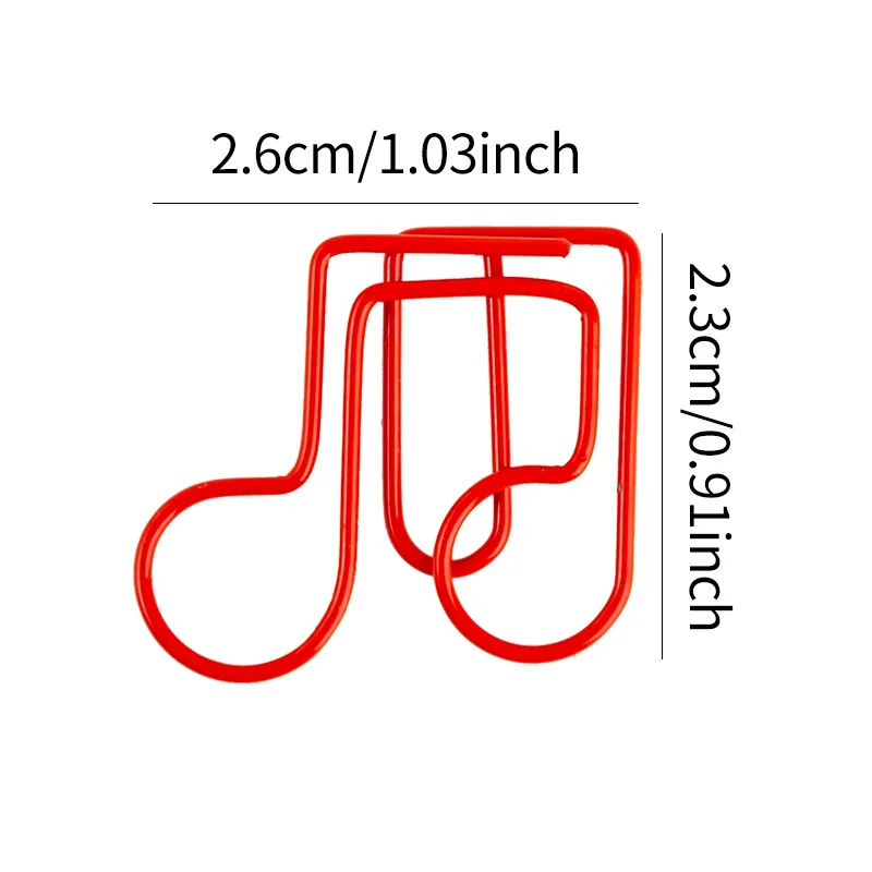 Plastic-coated Line Nice Color Music Note Paper Clip Shaped Creative Paper Clips For Planner Student Papers Classification Clip