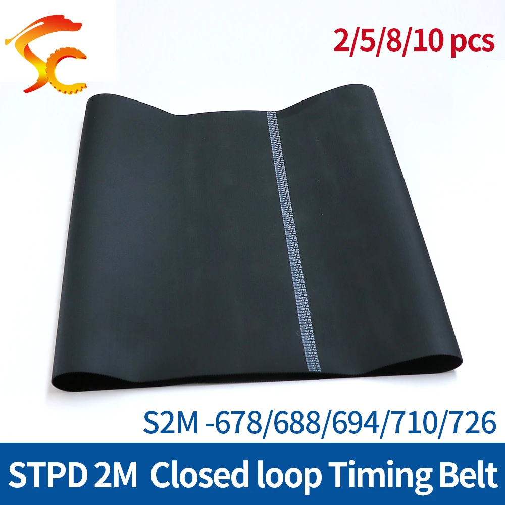 

S2M Timing Belt 6/9/10/15mm Width 678/688/694/710/726mm Closed Loop Synchronous Rubber Belts