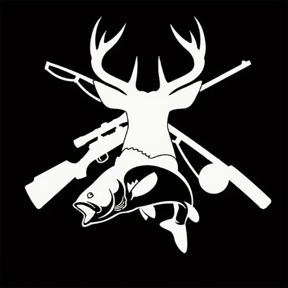 Hunting Deer Head Fishing Car Sticker For Laptop Wall Window Sticker For Car