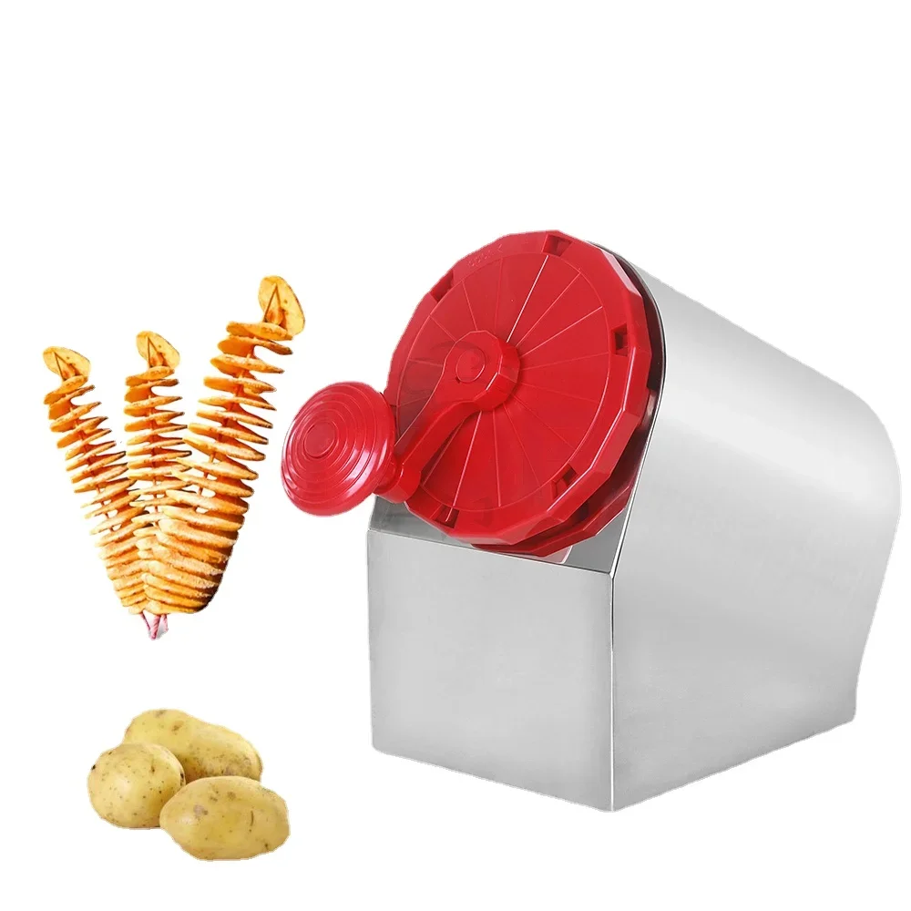 Manual Potato Slicer Twister Tower 3 Blades Spiral Screw Shaped Hand-Operated Cutter  Stainless Steel