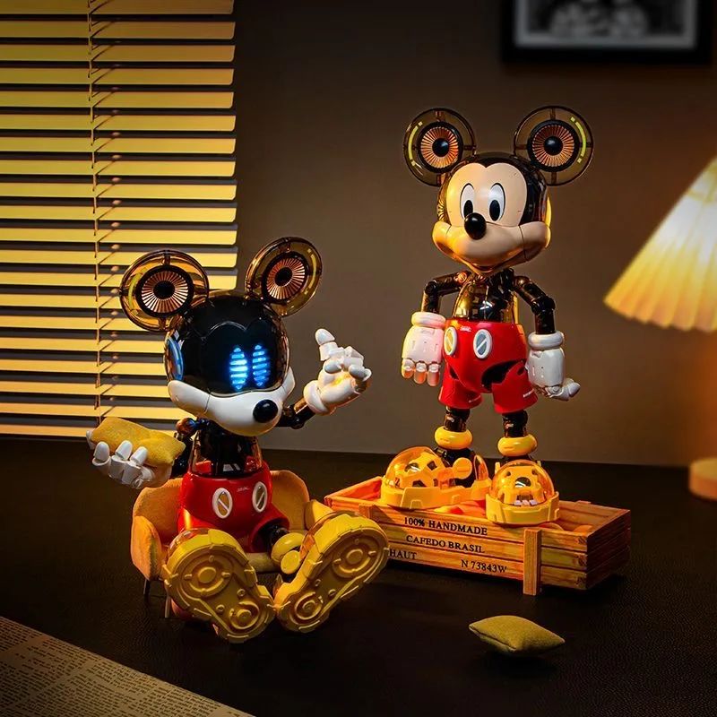 Disney Mickey Donald Duck Action Figures Anime Cartoon Cyber Character Model Bricks Desktop Ornaments Assembly Toys Holiday Gift