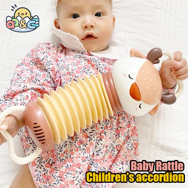 Cartoon Fox Baby Accordion Music Toy Car Hanging Early Education Instrument Electronic Vocal Music Soothe Toys Children Gifts