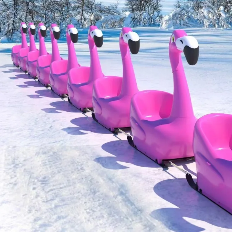 Snowboard Booster Children's Play Equipment Flamingo, Ski Ice Car Ski Car Small Train