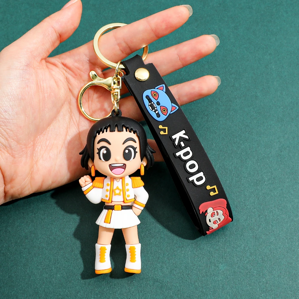 Heiße 3D-gedruckte Anime-Film-KPOP-Dämonenjäger-Mädchen-Charakter-Schlüsselanhänger, niedliche Tiger-Actionfigur, Sammlerstücke, Geschenke