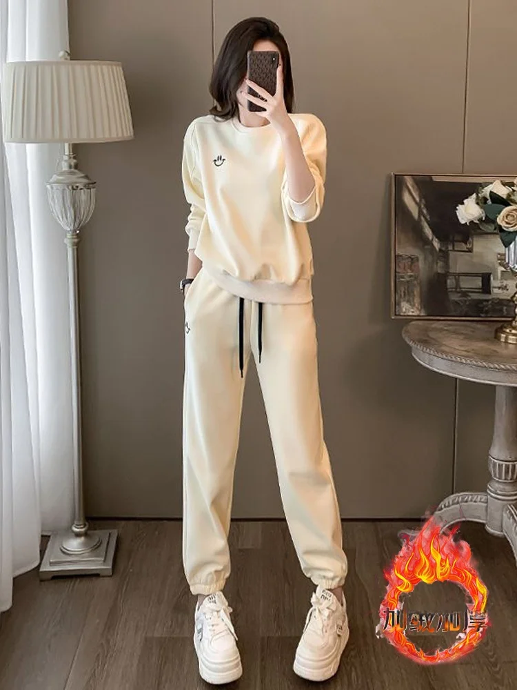 

2026 Autumn Winter New Faionable Korean Sle Sports Set Women Running Sportswear Anti-Aging Casual Two-Piece Trendy