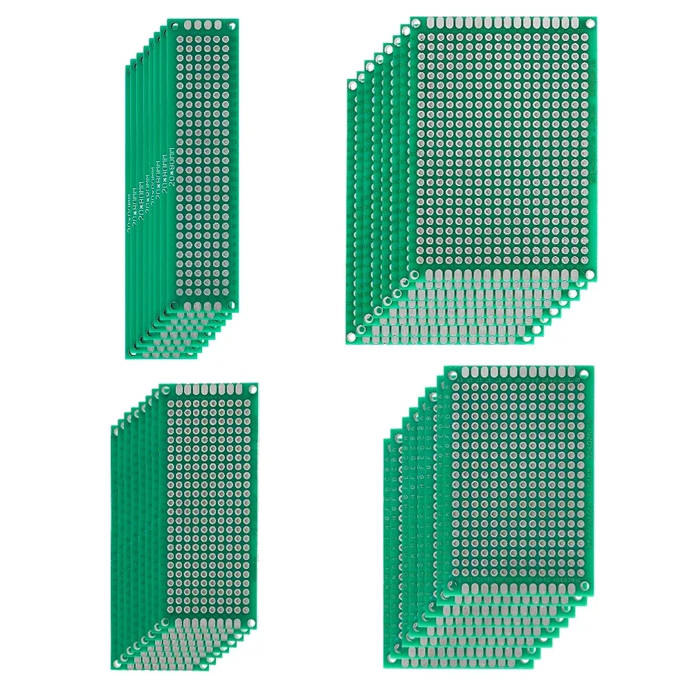 32PCS Double Sided PCB Prototype Kit 4 Sizes 2x8CM 3x7CM 4x6CM 5x7CM Universal Circuit Board for DIY Soldering Projects