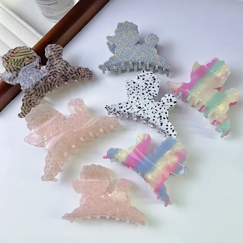 

Cute Cartoon Animal Poodle Acetate Hair Claw Clip for Women Girls Funny Cream Dog Hair Clips Barrettes Hairpins Hair Accessories