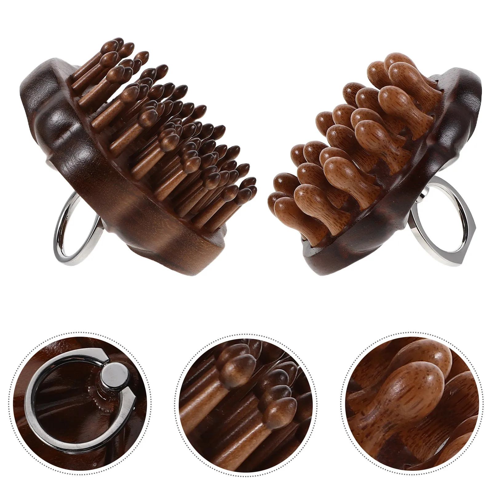 

2pcs Sandalwood Scalp Massager Wooden Massage Comb Set For Hair Detangling Scalp Stimulation Manual Gua Sha Comb Portable Head