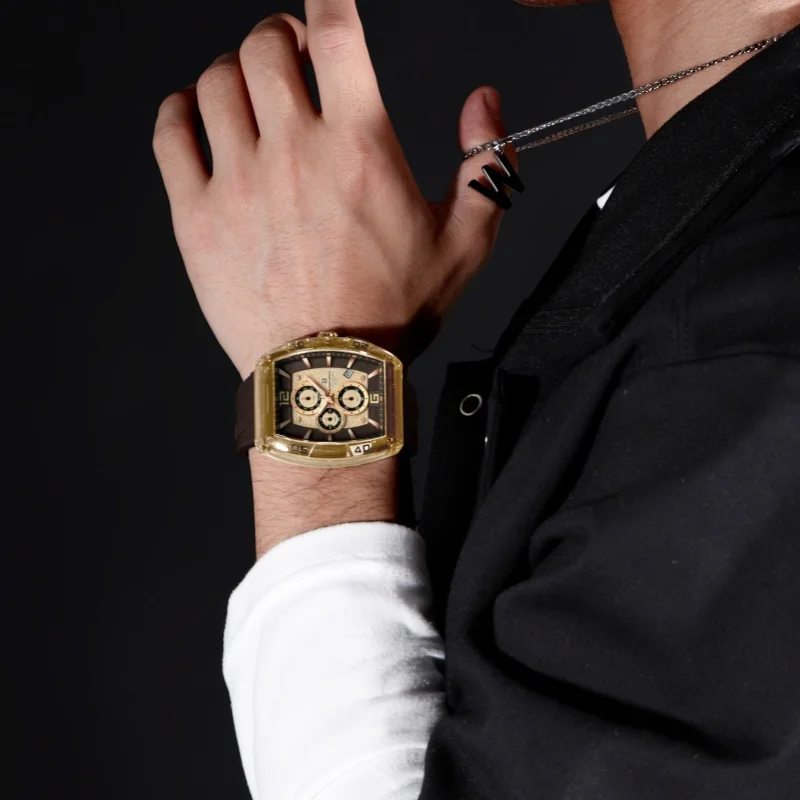 NAVIFORCE 6101 ساعات كوارتز عادية للرجل الرياضة مضيئة مقاوم للماء سيليكون حزام موضة الرجال ساعة relojes الفقرة hombres