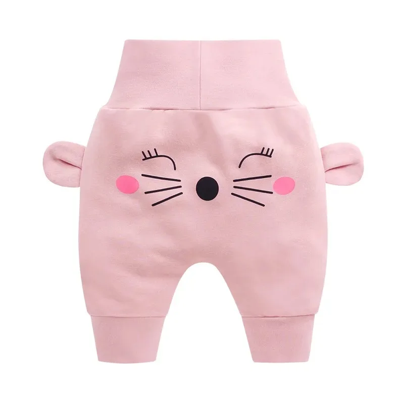 Baby cute pants boys girl cartoon high waist protection belly children toddler spring autumn newborn infant trousers cheap stuff