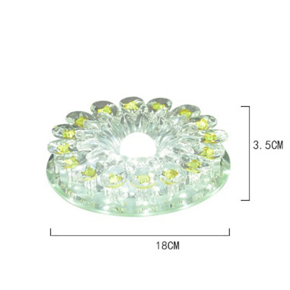 Crystal Lotus Luxury Rgb Led 15W Ceiling Lamp Corridor Entrance Foyer Spotlight 18Cm Diameter Home Decor Indoor Aisle Fixtures
