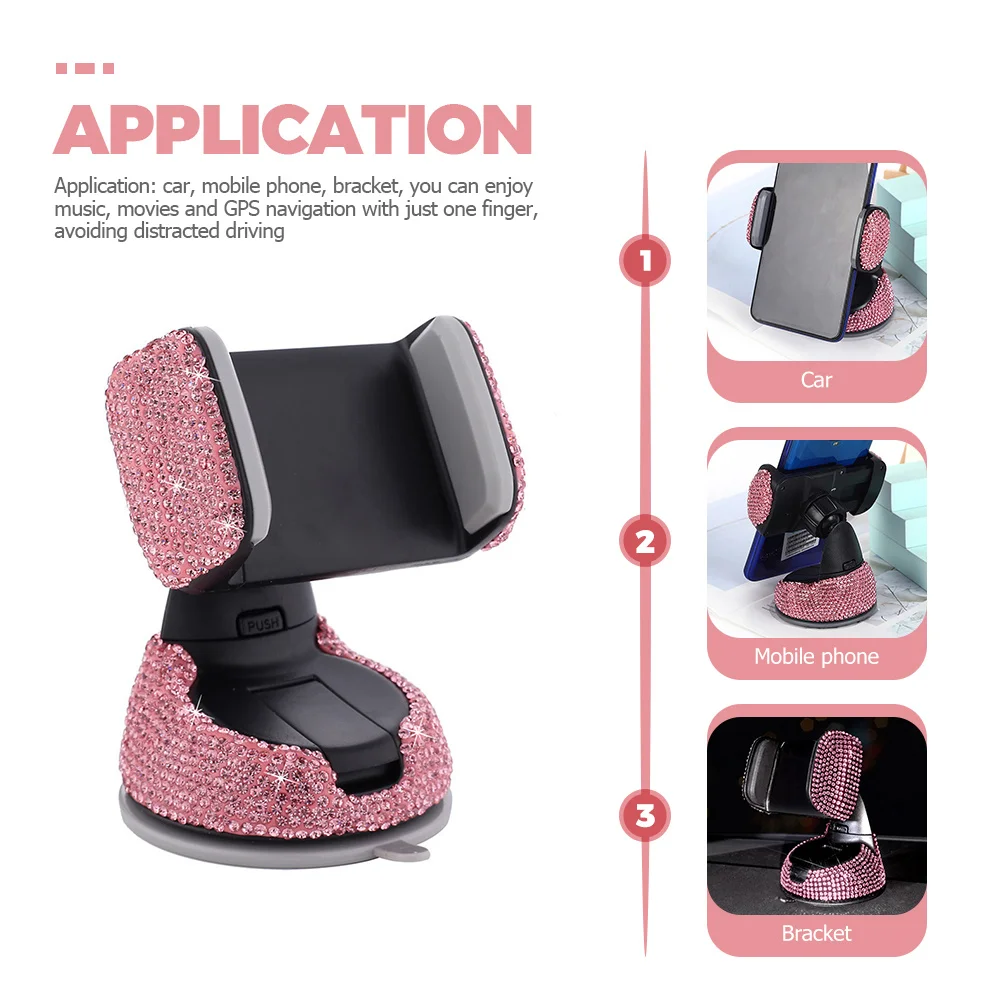 

Bling Car Phone Holder Adjustable Universal Mount for Car Multi-Angle Use Sparkling Rhinestone Design Compact Strong Hold No