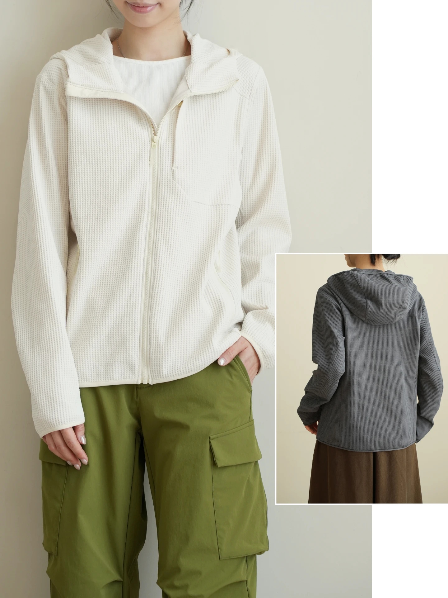 

Women's Breathable Qui Dry Hooded Knitted Long Sve Jaet UPF50 Casual Loose Fit Polyester Blend Spring Outerwear