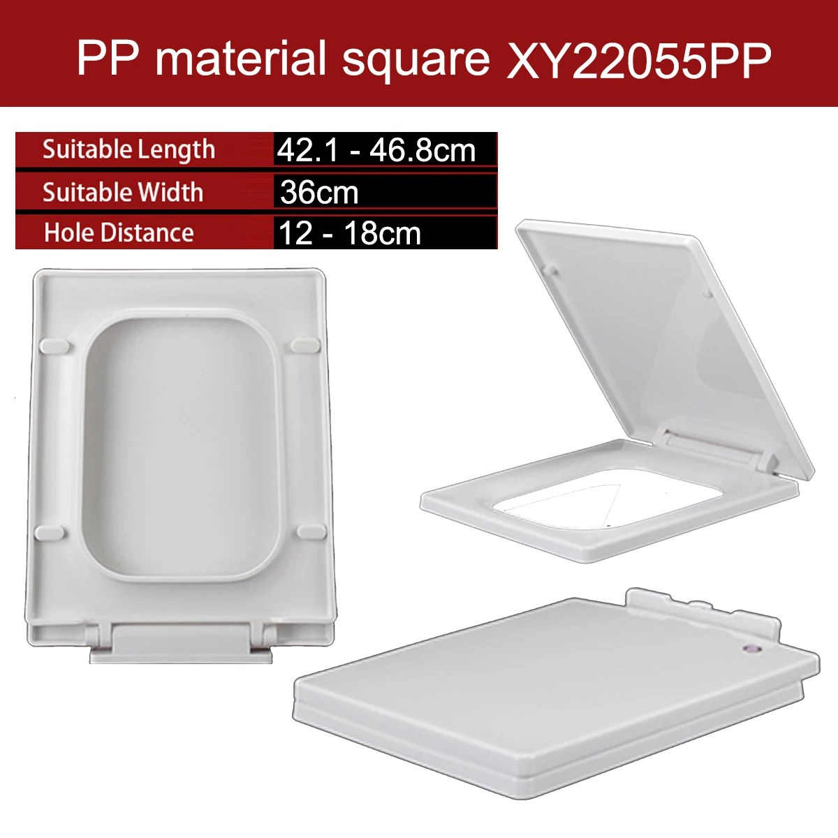 

Universal Square Rectangle Slow Close WC Toilet Seats Cover Bowl Lid Top Mounted Quick Release PP Board Soft Closure XY22055PP