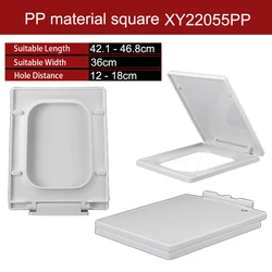 Universal Square Rectangle Slow Close WC Toilet Seats Cover Bowl Lid Top Mounted Quick Release PP Board Soft Closure XY22055PP