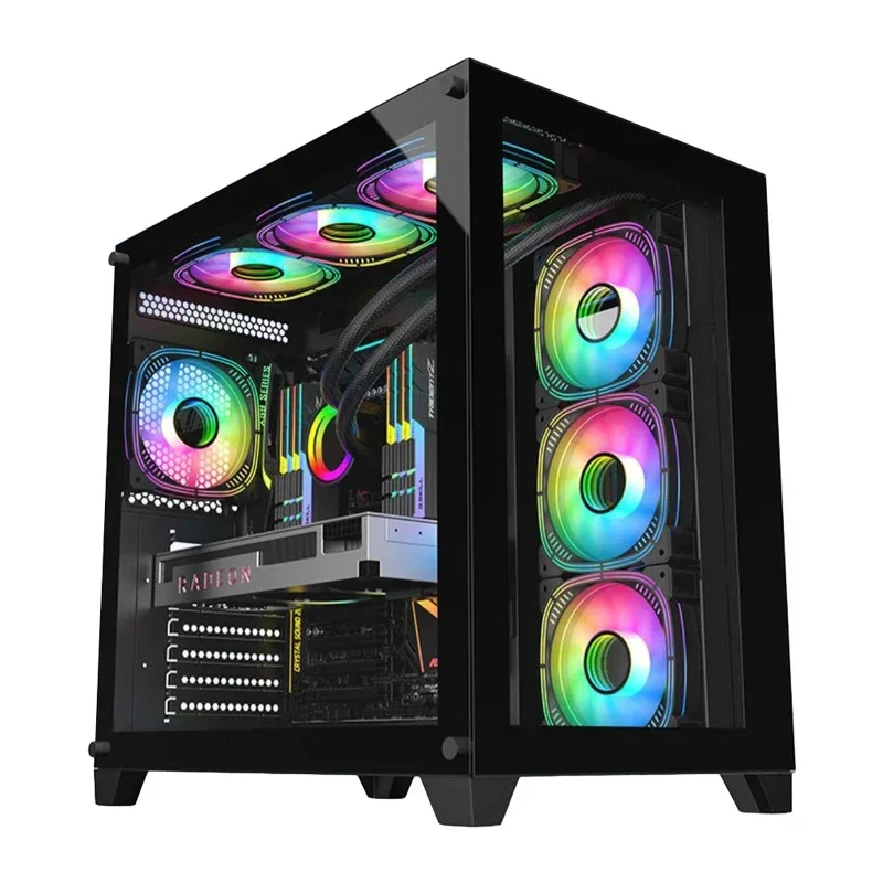 2024 New Arrival Tempered Glass Window Big Space Full Tower ATX Case PC Gamer Computer Cases Towers With RGB Fan