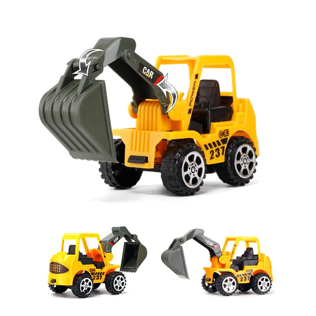 Excavadora de coche de juguete para niño, modelo de inercia infantil aleatorio, regalo de ingeniería, regalo de supermercado, novedad de 2022