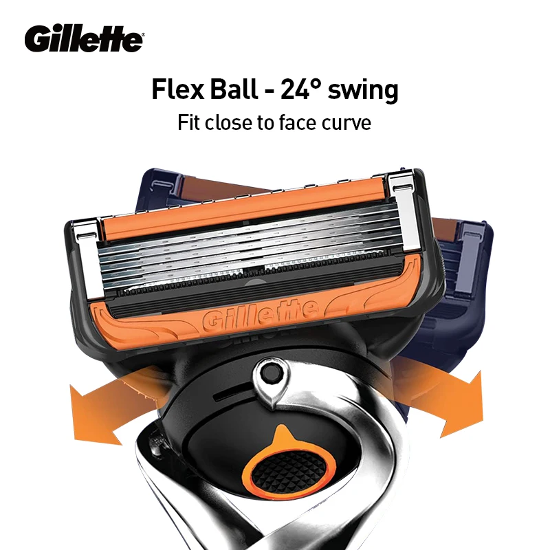 Gillette Power Razor Proglide Manual Shaver Micro Vibration Smooth Shaving 1 Razor Handle 6 Razor Heads 5-layers Blade