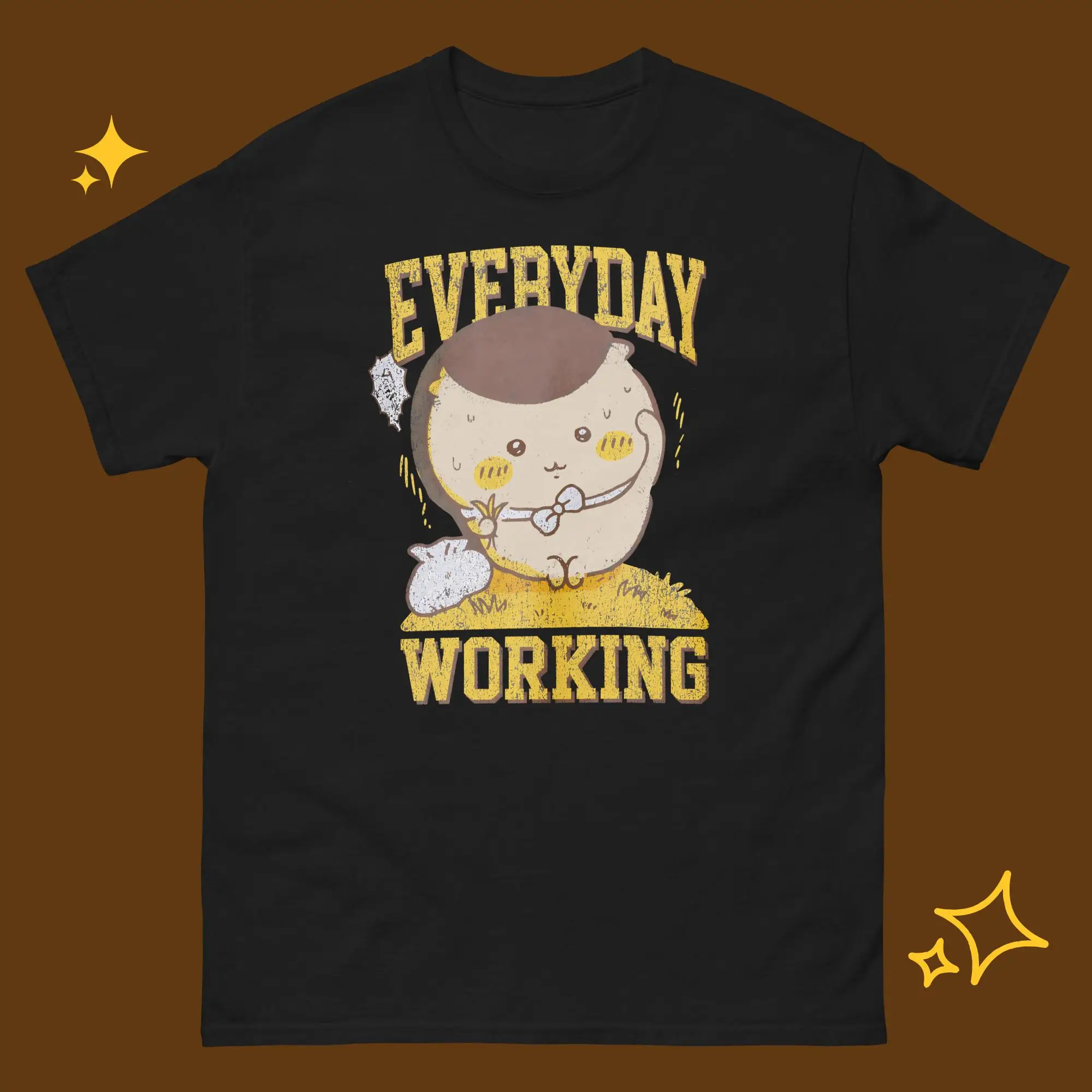 Chiikawa Usagi Hachiware Interessantes T-Shirt mit Alltagsszenen-Motiv, Unisex O-Ausschnitt Kurzarm Sommer-Freizeitkleidung für Kinder und Erwachsene