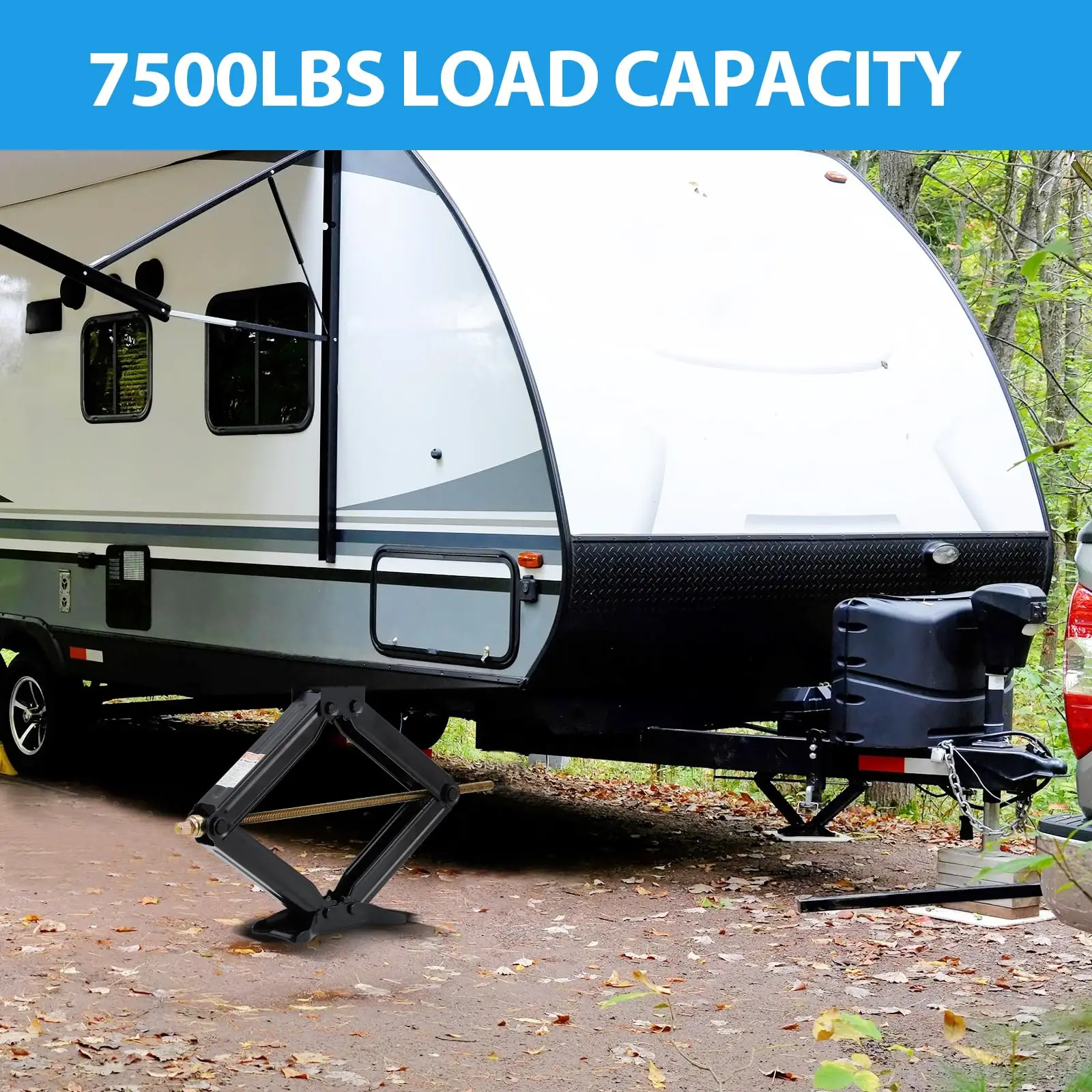 Soporte de nivelación para caravana/autocaravana, 7500 libras/3400 kg, 60 cm, de acero resistente con manivela para autocaravana.