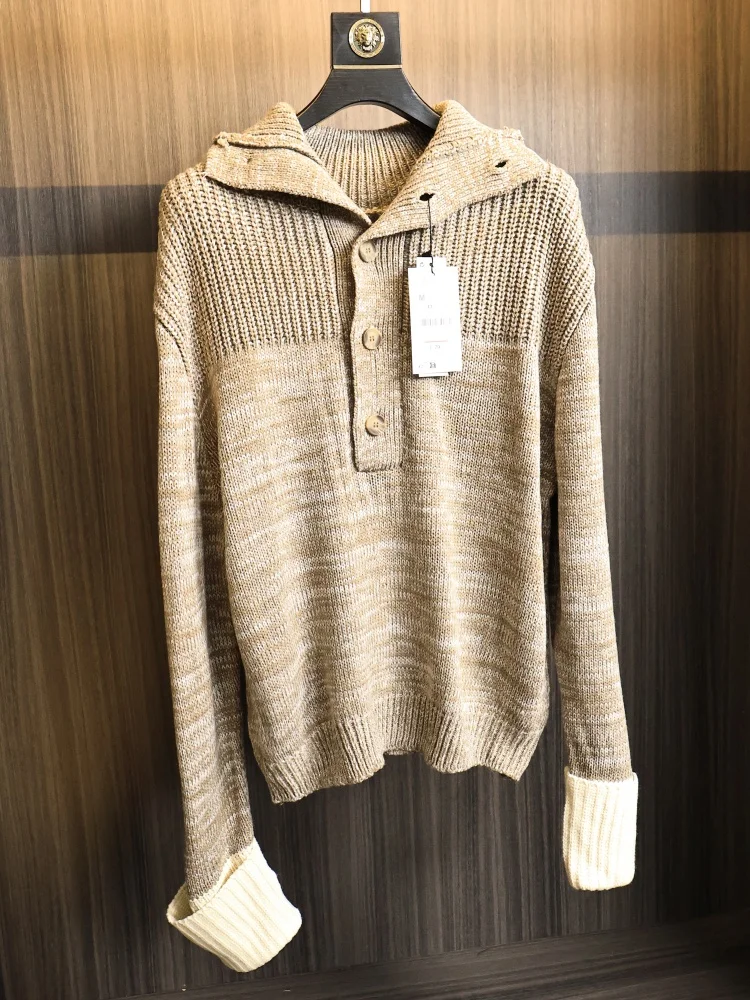 

Men's Faionable Retro Knitted Sweater High Collar Cables Long Sve Soft Comfortable Breathable Regular Fit Autumn Winter