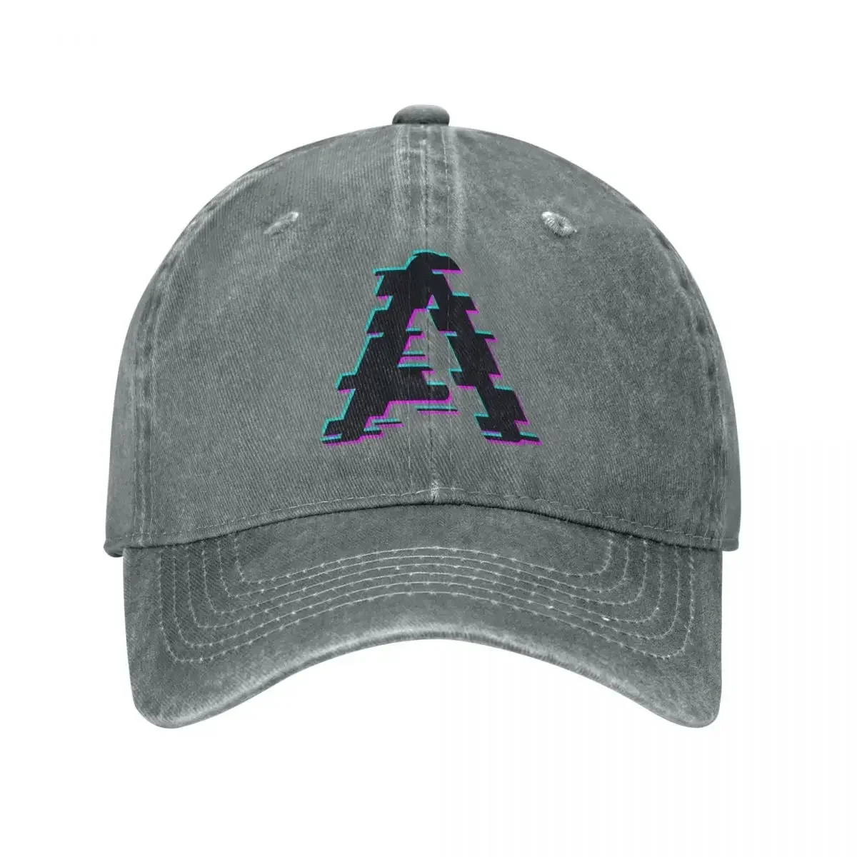 

Letter A Glitch English Alphabet Baseball Cap Vintage Distressed Denem Sun Cap Unisex Outdoor Activities Hats All Seasons Travel