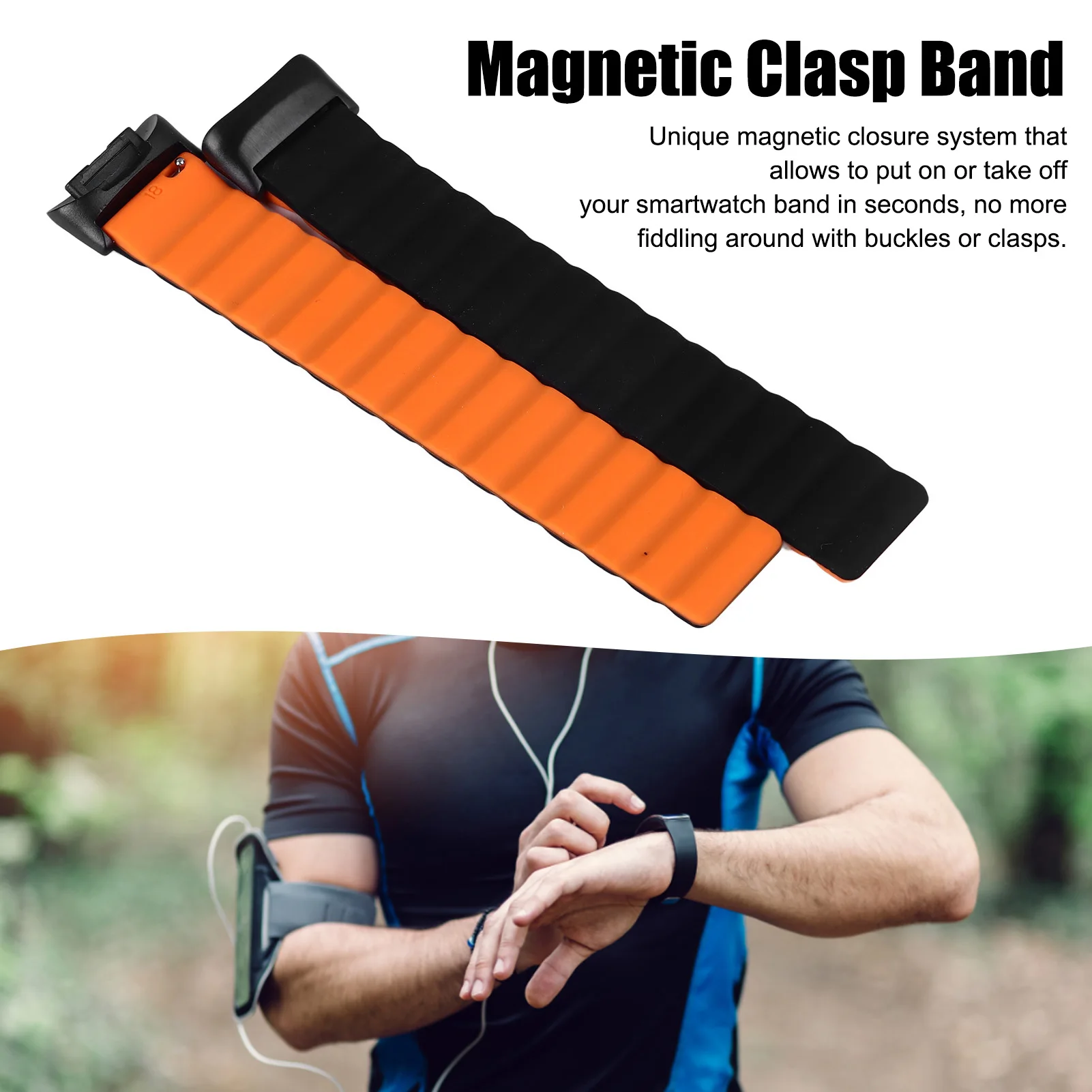 สายนาฬิกาแม่เหล็กทดแทน สายนาฬิกาแม่เหล็กซิลิโคนน้ำหนักเบา นุ่มสบาย เป็นมิตรกับผิวหนัง สายนาฬิกาแม่เหล็ก