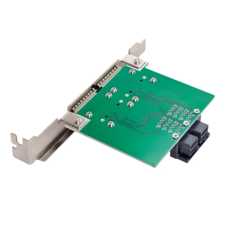 منافذ مزدوجة صغيرة SAS SFF-8088 إلى محول SAS HD SFF-8643 PCBA أنثى داخلي مع دعامة منخفضة المستوى