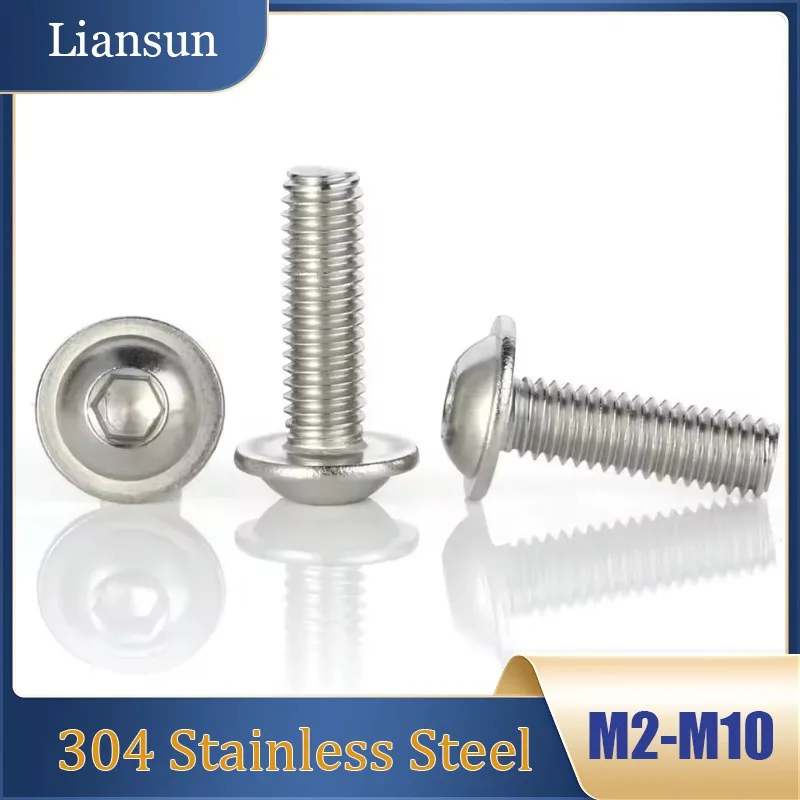 

M2M2.5M3M4M5M6M8M10 Flanged Countersunk Hex Socket Screws with Washers 304 Stainless Steel Hex Socket Flanged Round Head Screws