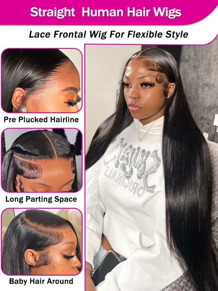 30 40 بوصة خصلات الشعر المستعار الإنسان HD الدانتيل الباروكة الأمامية العظام مستقيم شفاف البرازيلي الخام الدانتيل الجبهة مع شعر الطفل للنساء السود