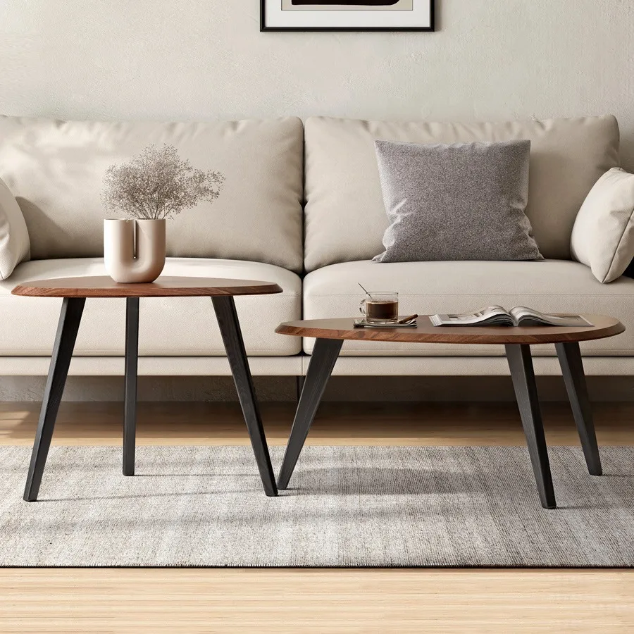 Small coffee table, special-shaped modern simple living room, home sofa, next to a few high and low combination coffee