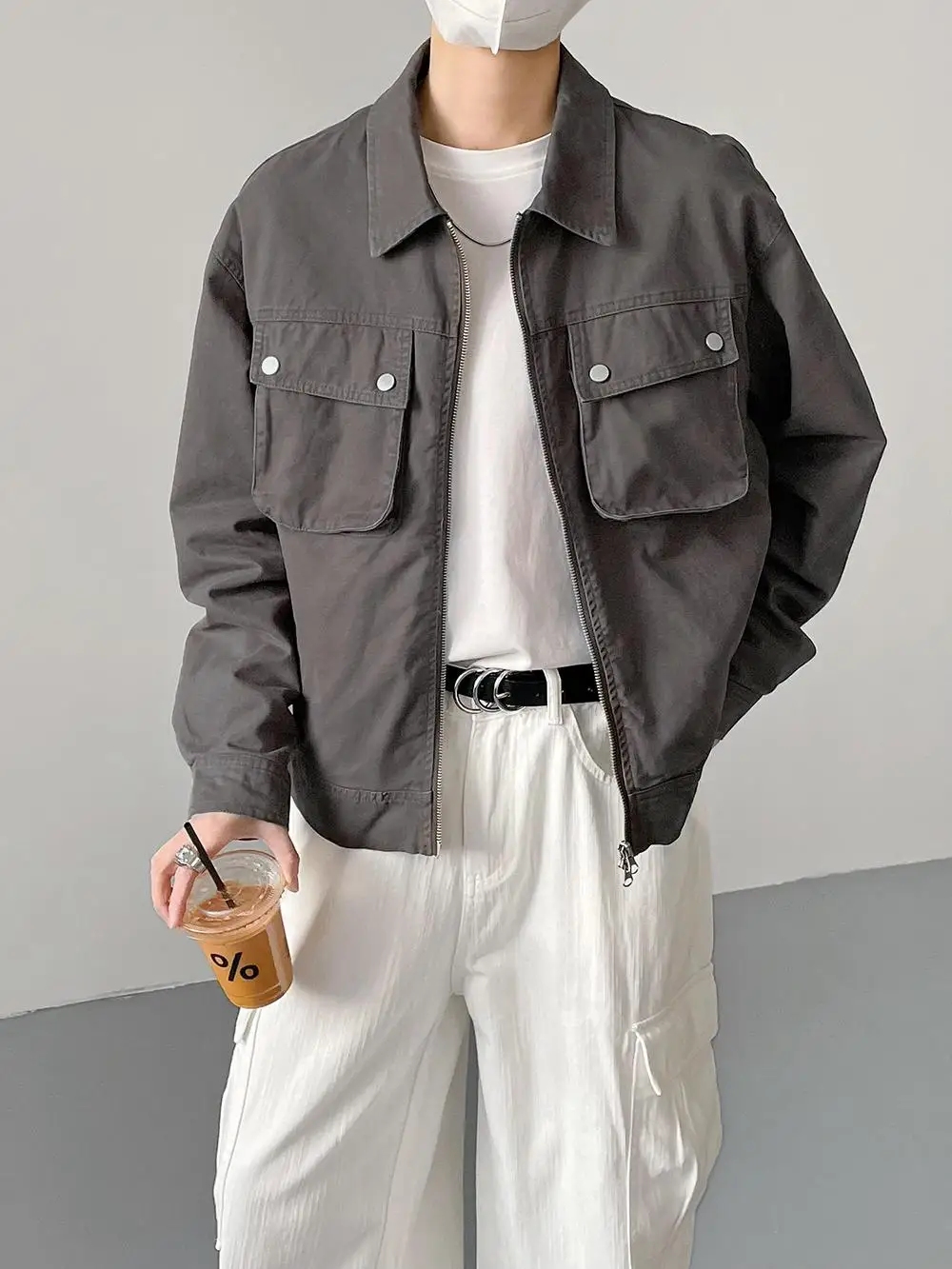 Rétro Vintage ort Jaet hommes coupe ample Sli vêtements de travail printemps automne Faion jeunesse Culture fermeture à glissière vêtements d'extérieur