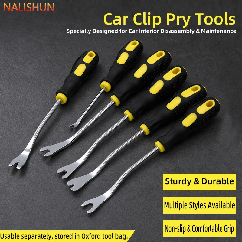 Car Trim Removal Pry Tool Set, Auto Door Panel Clip Remover, Interior Disassembly Hand Tools with Storage Bag