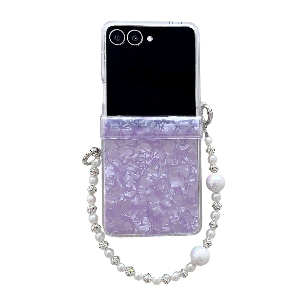

Beaded Bracelet Case for Samsung Galaxy Z Flip 7 – Acrylic Hard Cover with Wrist Chain