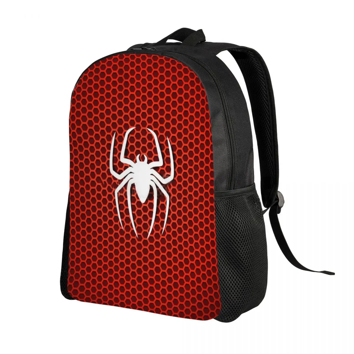 Custom Spider Cobweb Hexagon Backpacks Women Men Casual Bookbag for College School Spider Man Bags