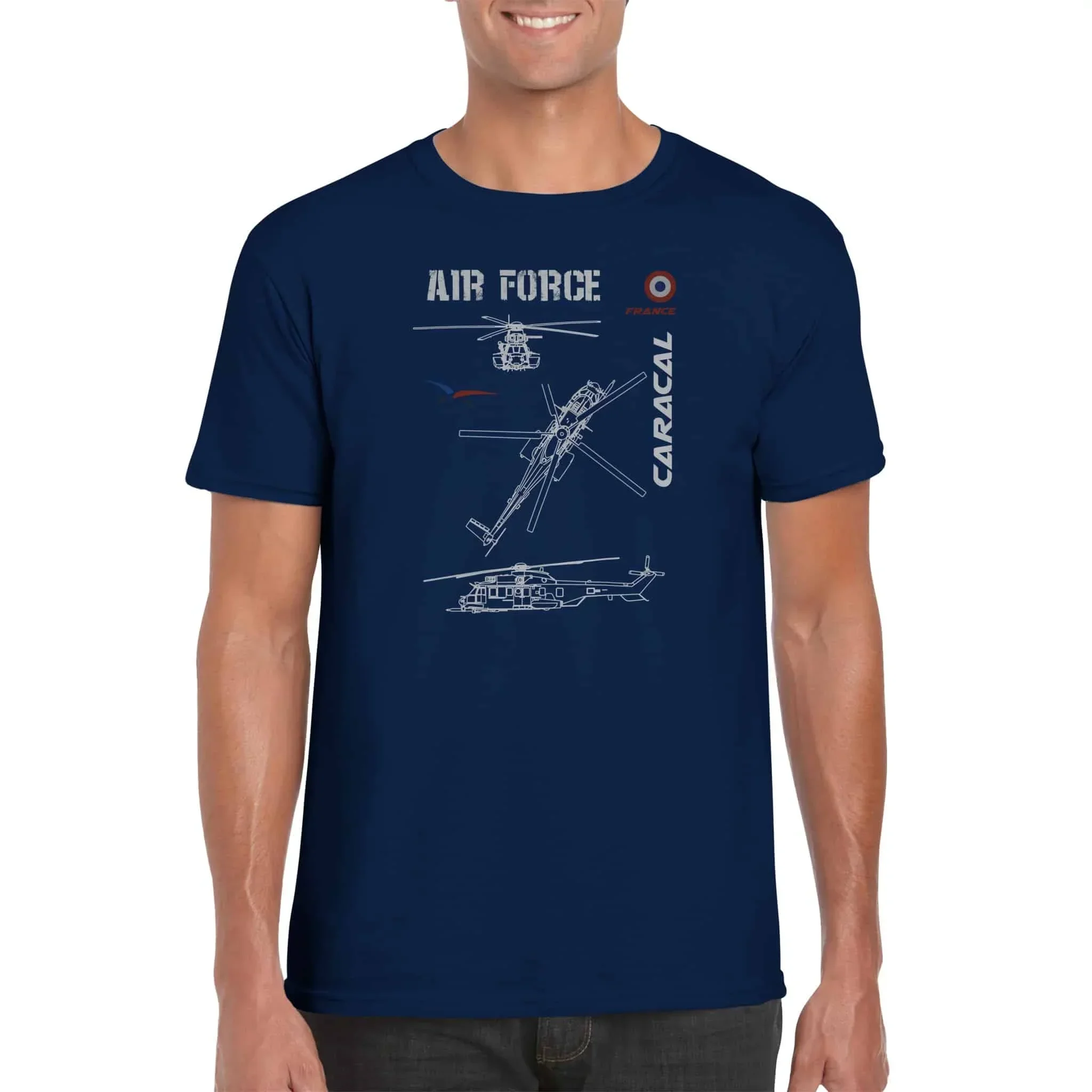 

French Air Force H225M Caracal Heavy-lift Helicopter T-Shirt 100% Cotton O-Neck Short Sleeve Summer Casual Mens T-shirt