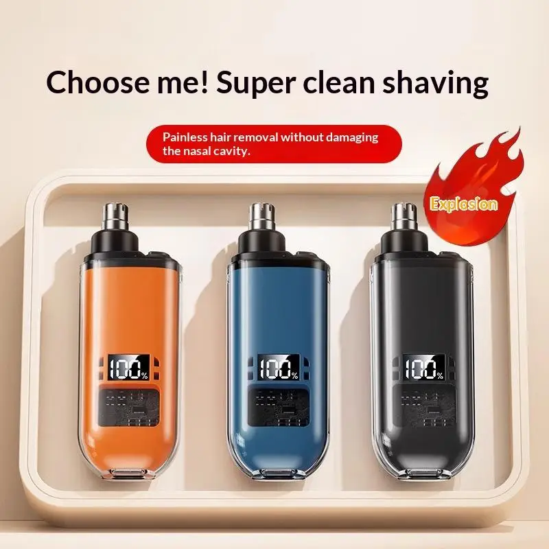 USB Powered Mini Nose and Ear Hair Trimmer for Men Rechargeable Electric with Lightweight Design for Easy Travel