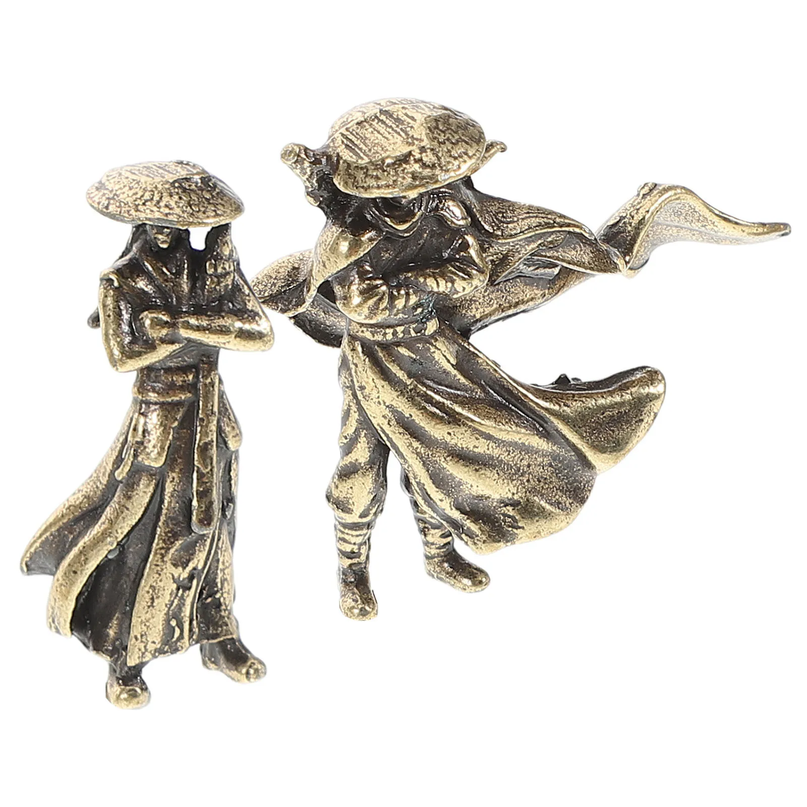 2 قطعة شخصية المحارب الصيني القديم حرفة صغيرة لديكور بونساي منظر طبيعي صغير مكتب مكتب قطعة بيان ثقافي