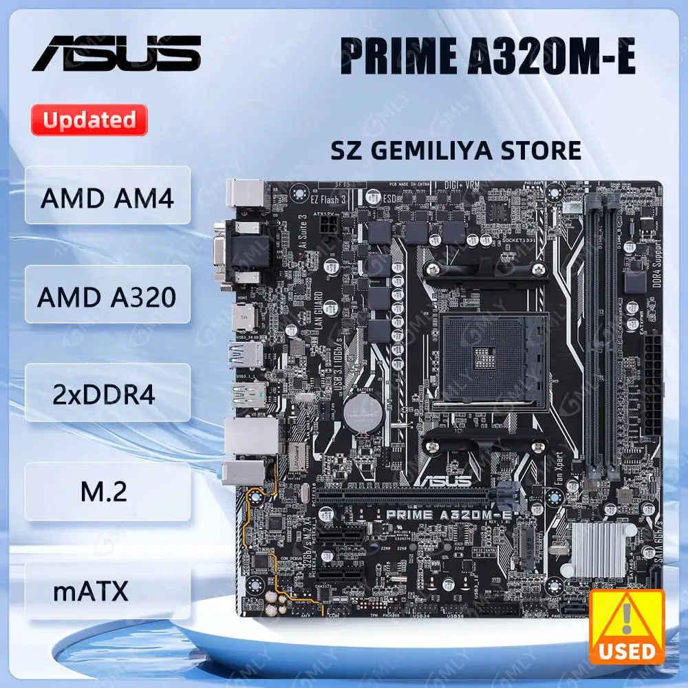 

ASUS PRIME A320M-E Motherboard AMD A320 Socket AM4 DDR4 64GB M.2 Ryzen 5 5600 Ryzen 3 3200 Ryzen 5 4500 Ryzen 7 3700 cpu mATX