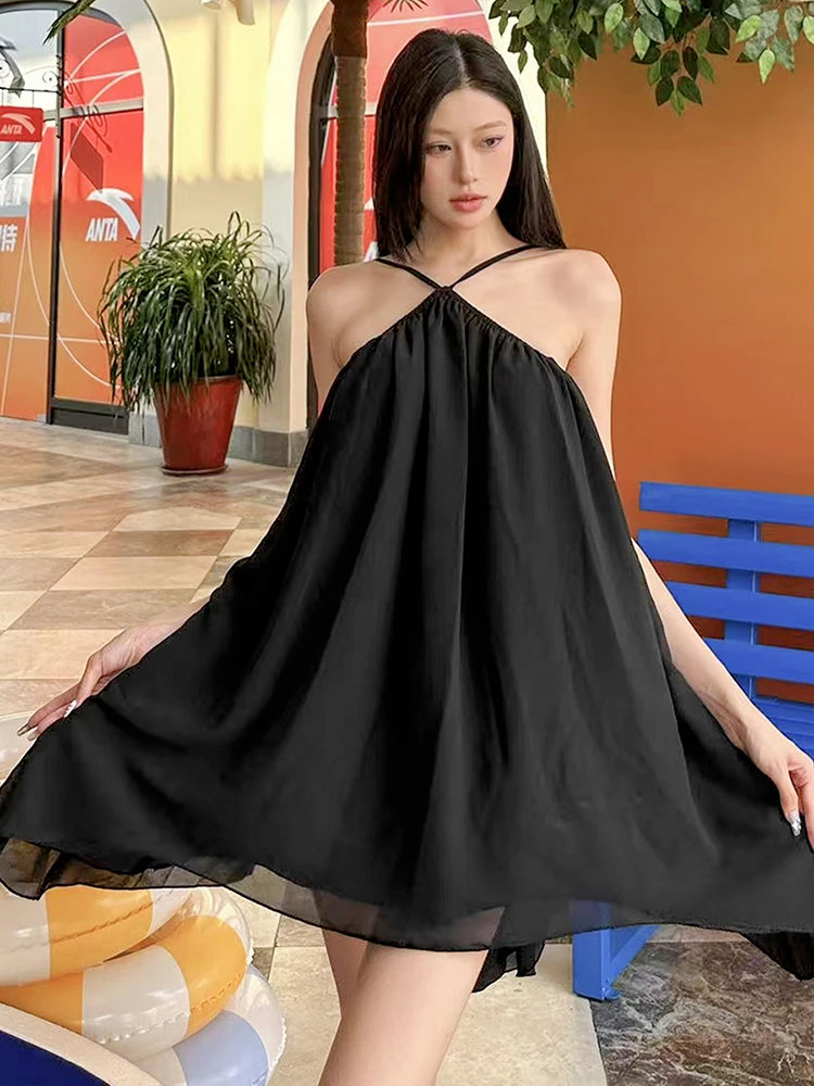 Nibber الصيف الرسن فستان فضفاض المرأة Y2K أكمام عارية الذراعين المتدرج غير النظامية هيم عطلة الشاطئ مثير الاتجاه حفلة صغيرة Bodycon