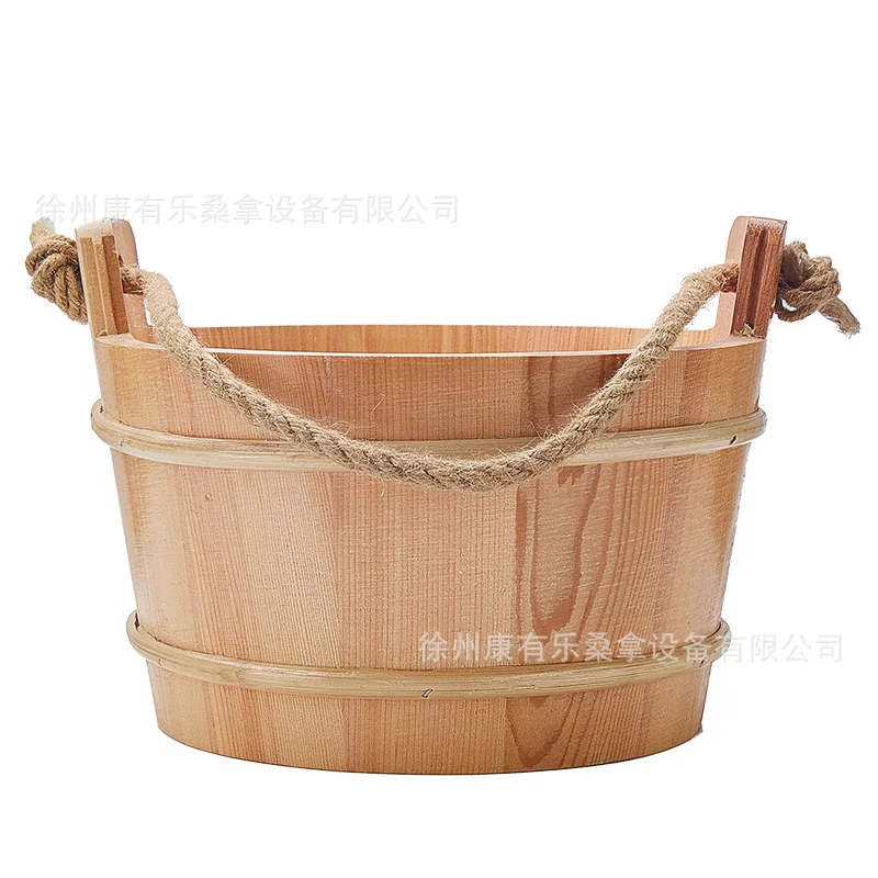 YFY steam room sauna bucket wooden bucket solid wood red cedar bucket bath room sauna room watering tool accessories