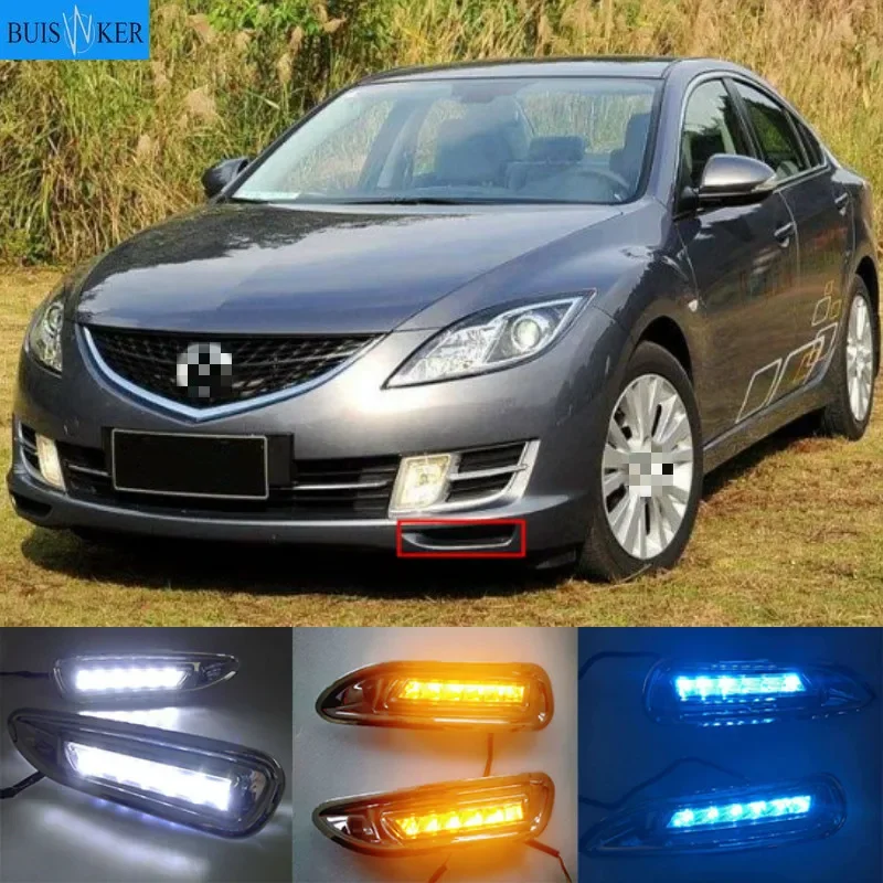 

2pcs for Mazda 6 Mazda6 2008 2009 2010 LED DRL Daytime Running Light Daylight headlight fog lamp cover car-Styling