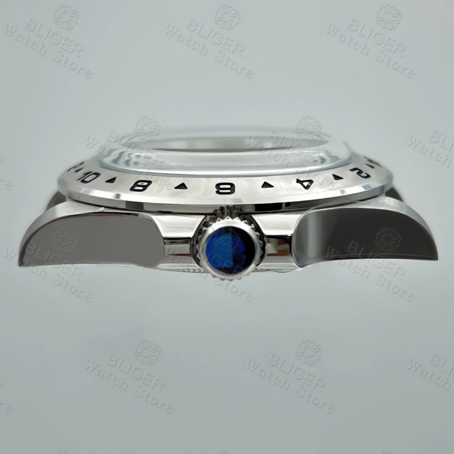 40mm Explorer 2 시계 케이스 스테인레스 스틸 24시간 고정 베젤 돔 유리 NH34 NH35 NH36 ETA2824 PT5000 무브먼트에 적합