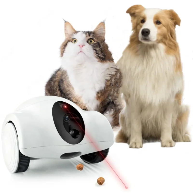 Wifi Connection Pet Companion Laser Toy Food Treat Dispenser with Camera Cat Dog Toy Smart Companion Robot for Pets